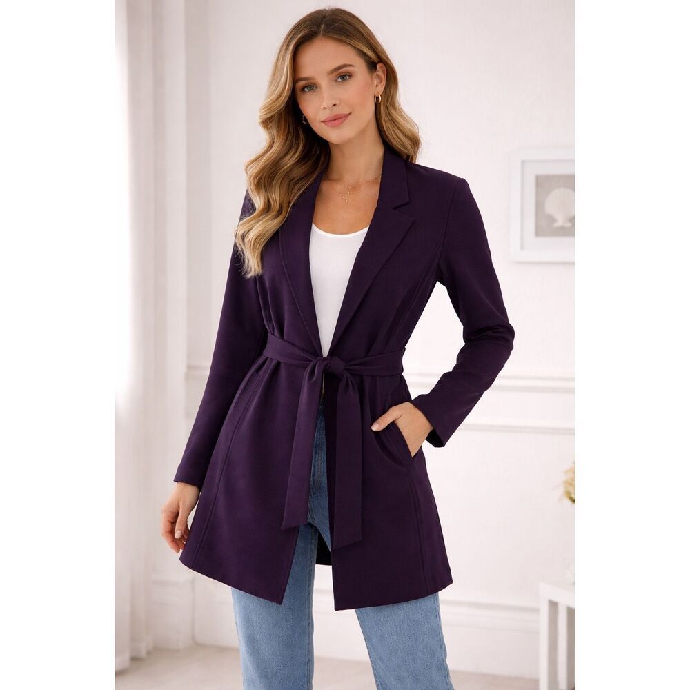 ✨EILEEN FISHER PURPLE PONTE KNIT CARDIGAN SZ SMALL JACKET✨